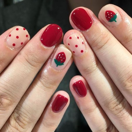 strawberry nails