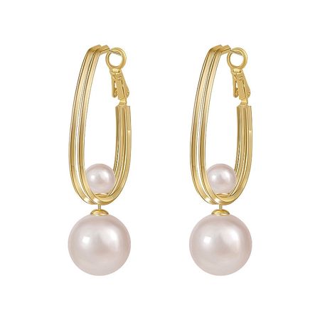 Kpop Ins Style Geometric Imitation Pearl Earrings For Women Temperament Square Round Drop Earrings Girls Party Wedding Jewelry|Drop Earrings| - AliExpress