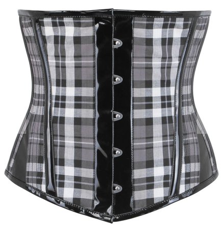 black and white plaid corset