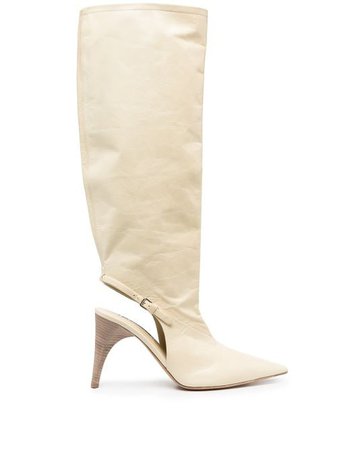 Shop Jil Sander cut-out leather boots with Express Delivery - Farfetch