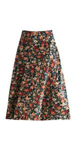 Multicolor Midi Floral Skirt
