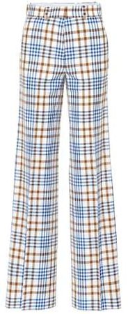 Wool and mohair plaid pants