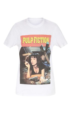 White Pulp Fiction Slogan T Shirt | Tops | PrettyLittleThing