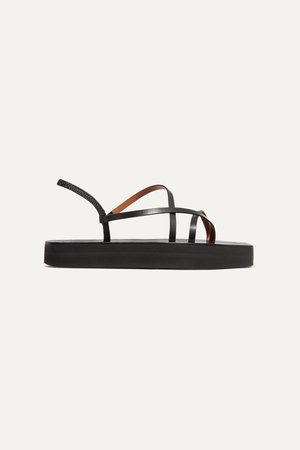 Black Maremma leather platform sandals | ATP Atelier | NET-A-PORTER