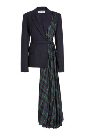 Harris Tartan-Paneled Wool-Blend Jacket By Monse | Moda Operandi