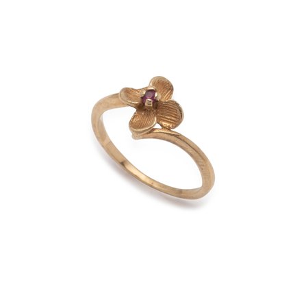 Vintage 10k Gold Posey Flower Ring with Ruby – ALEXIS BITTAR