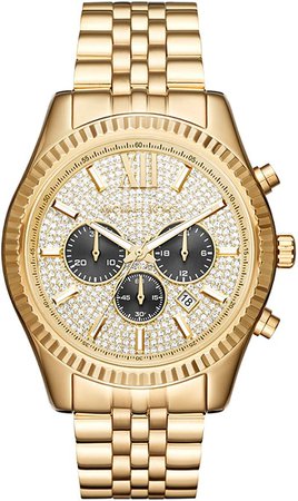 Amazon.com: Michael Kors Men's Lexington Gold-Tone Watch MK8494 : Clothing, Shoes & Jewelry