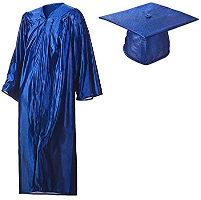 Amazon.com: Shiny Royal Blue Graduation Cap and Gown Set in Multiple Sizes (24 (2'10" - 3'1")): Clothing