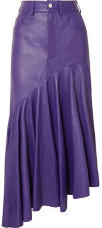 Noe Asymmetric Leather Skirt - Purple