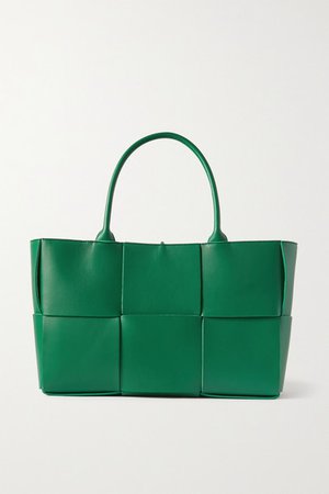 Arco Medium Intrecciato Leather Tote - Green