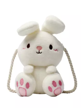 Mini Fuzzy Cartoon Rabbit Design Novelty Bag | SHEIN USA