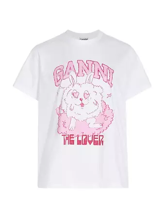 Shop GANNI Love Bunny Graphic T-Shirt | Saks Fifth Avenue