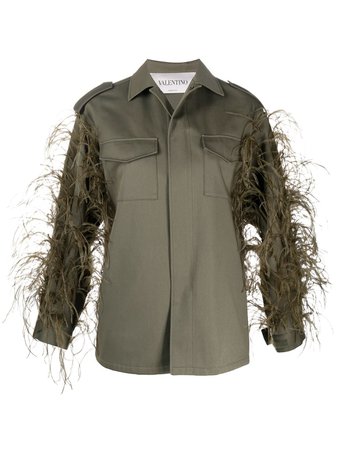 Valentino feather-embellished Military Jackets - Farfetch