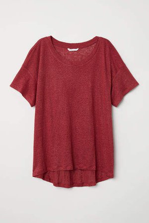 Linen T-shirt - Red