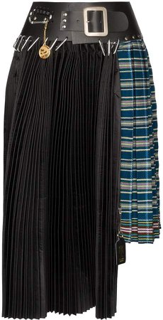 Chopova Lowena box pleat recycled kilt skirt