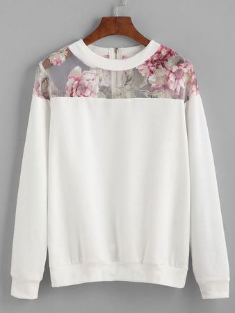 White floral Sweater 1