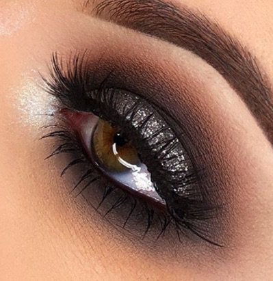 black / Silver Glitter Eye Makeup
