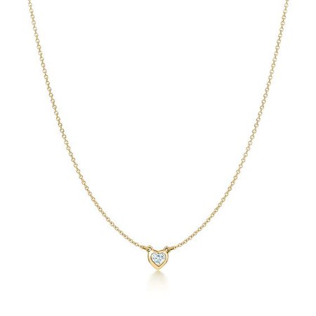 Elsa Peretti™ Diamonds by the Yard™ heart necklace in 18k gold. | Tiffany & Co.