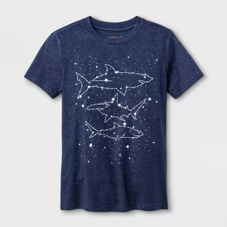 Boys' Star Sharks Graphic Short Sleeve T-Shirt - Cat & Jack Navy : Target