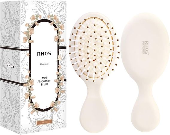 Amazon.com : RHOS Mini Travel Hair Brush for Women/Men/Kids - Pocket Detangler Brush for Wet and Dry Hair - Travel Size Paddle Brush for Detangling- For All Hair Types (1 Pack-Beige) : Beauty & Personal Care