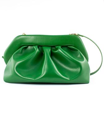 THEMOIRè Clutch Bag In Green Eco-leather