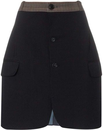 Rentrayage buttoned pinstripe skirt