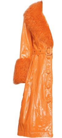 orange fur trim coat