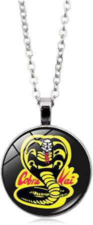 Amazon.com: Karate Kid Cobra Kai Glass Domed Metal Charm Necklace: Clothing