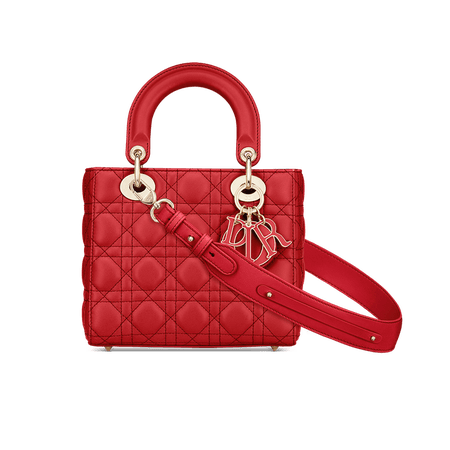 Lady Dior My ABCDior Bag Poppy Red Cannage Lambskin - Bags - Women's Fashion | DIOR
