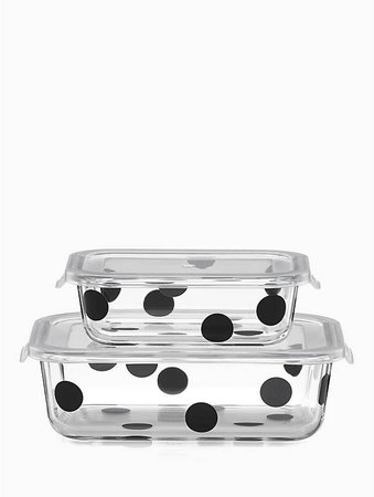 deco dot 2pc rectangular food storage containers | Kate Spade New York