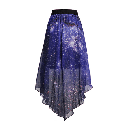 Galaxy Print Uneven Skirt
