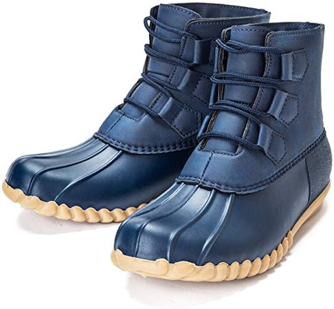 Amazon.com | DKUSKO Womens Duck Boots Waterproof Ankle Rain Shoes(8 B(M) US, Black) | Rain Footwear