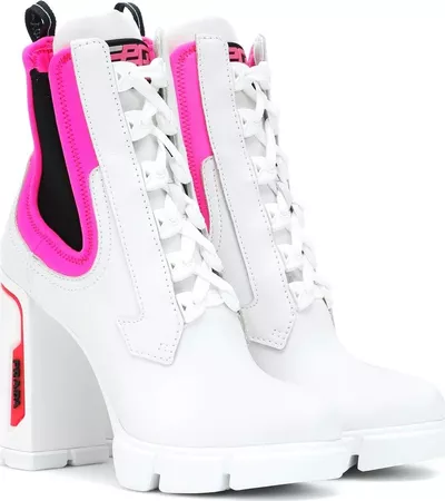 Prada Leather ankle boots in White - Mkt