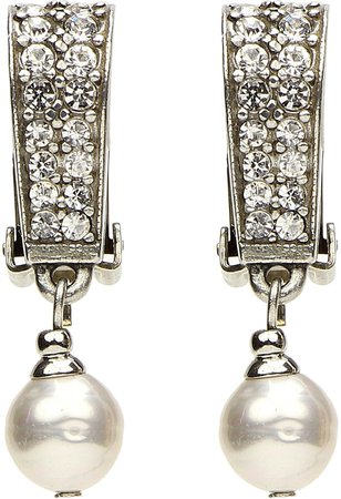 Elegance Glass Pearl & Crystal Drop Earrings