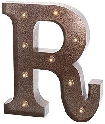 Amazon.com: Barnyard Designs Metal Marquee Letter R Light Up Wall Initial Wedding, Home and Bar Decoration 12” (Rust): Home & Kitchen