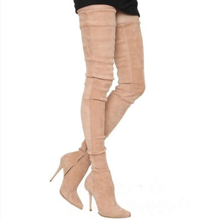 beige thigh high boots - Google Search
