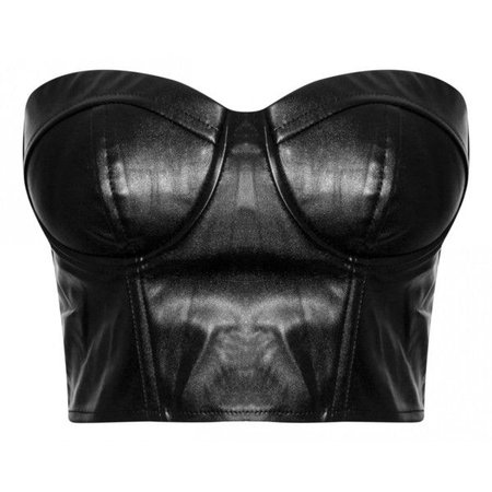 polyvore leather crop top - Google Search