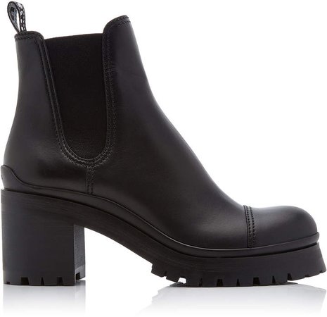 Calf Leather Heeled Chelsea Boots