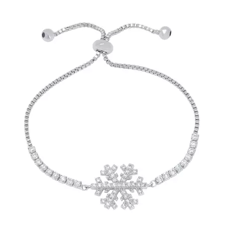 CZ Snowflake Bolo Bracelet in Sterling Silver – Lily Nily