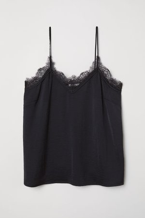 Satin Camisole Top - Black - Ladies | H&M CA