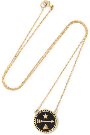 Foundrae | Dream 18-karat gold, diamond and enamel necklace | NET-A-PORTER.COM