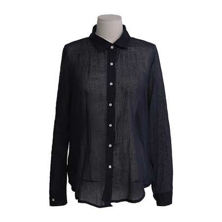 Single Tone Sheer Button-Down Shirt