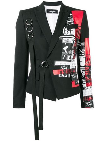 Dsquared2 Punk print buckled blazer $1,572 - Buy SS19 Online - Fast Global Delivery, Price