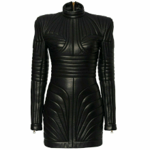 leather steampunk dress leather Gothic PUNK Quilted dress – Luxurena Leather