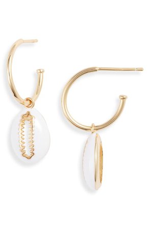 Argento Vivo Enamel Shell Drop Hoop Earrings | Nordstrom