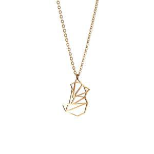 Fox Gold Origami Necklace