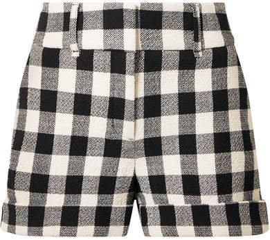 Carito Gingham Cotton-blend Shorts - Black