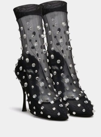 Dolce and Gabbana - crystal embellished sock boots