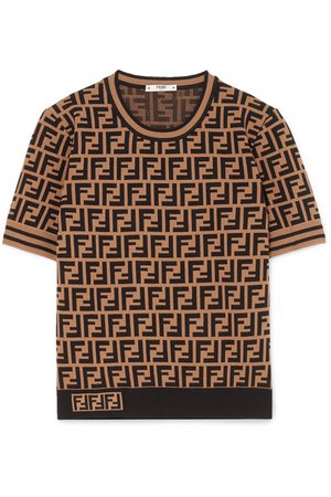Fendi | Intarsia-knit sweater | NET-A-PORTER.COM