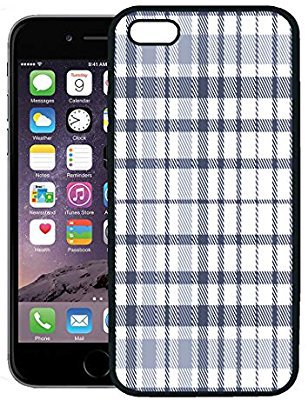 Amazon.com: Semtomn Phone Case for iPhone 8 Plus case Cover,Navy Check Tartan Plaid Checkered in Slate Gray Dusty Indigo Blue and White Pattern,Rubber Border Protective Case,Black
